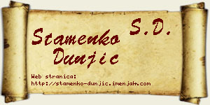 Stamenko Dunjić vizit kartica